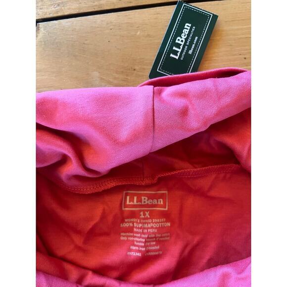 NWT! L.L. Bean Women's Cowlneck Tunic Top/Blouse. supima cotton. Coral rose. 1X - Picture 3 of 8